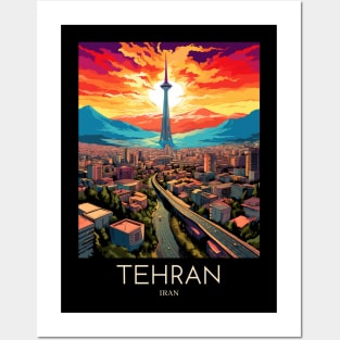 A Pop Art Travel Print of Tehran - Iran Posters and Art